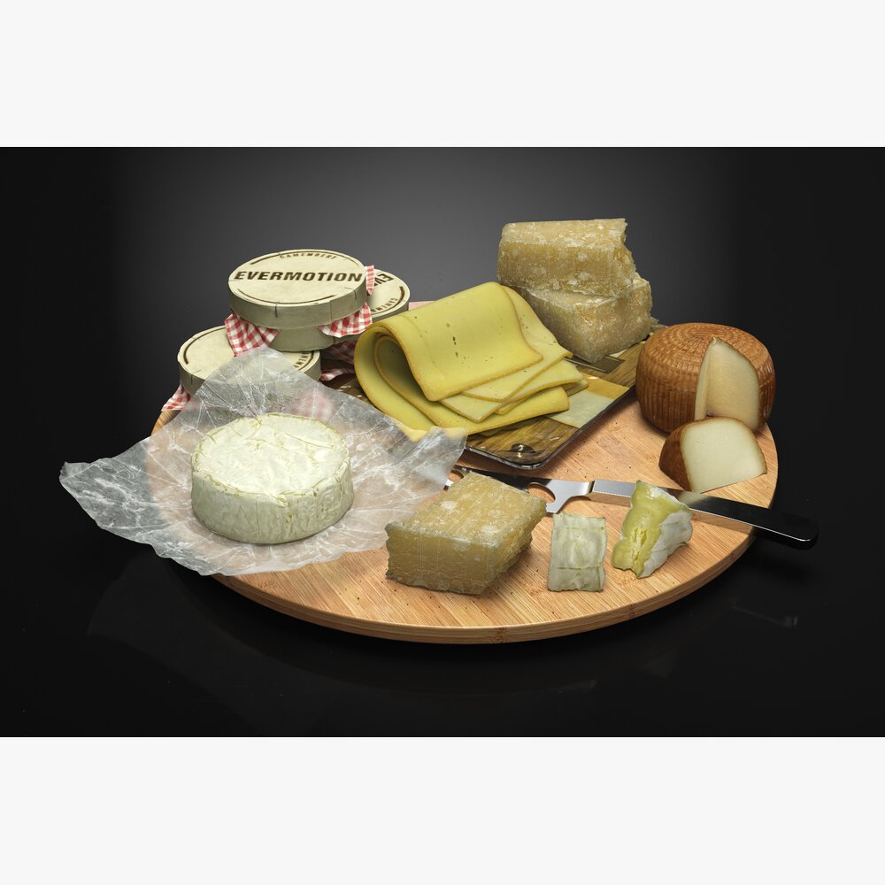 Assorted Cheese Platter 3D-Modell