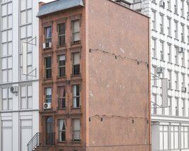 Narrow Urban Four-Story Building Modelo 3D