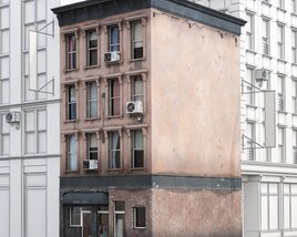 Three-Storey Old Building with a Shop 3D 모델 