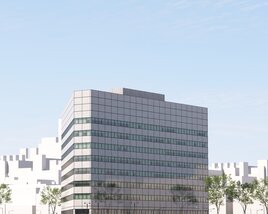 City Contemporary Office Building Facade 3D 모델 