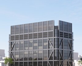City Office Modern Building Facade 3D 모델 