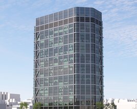Modern High-Rise Office Building 3D 모델 