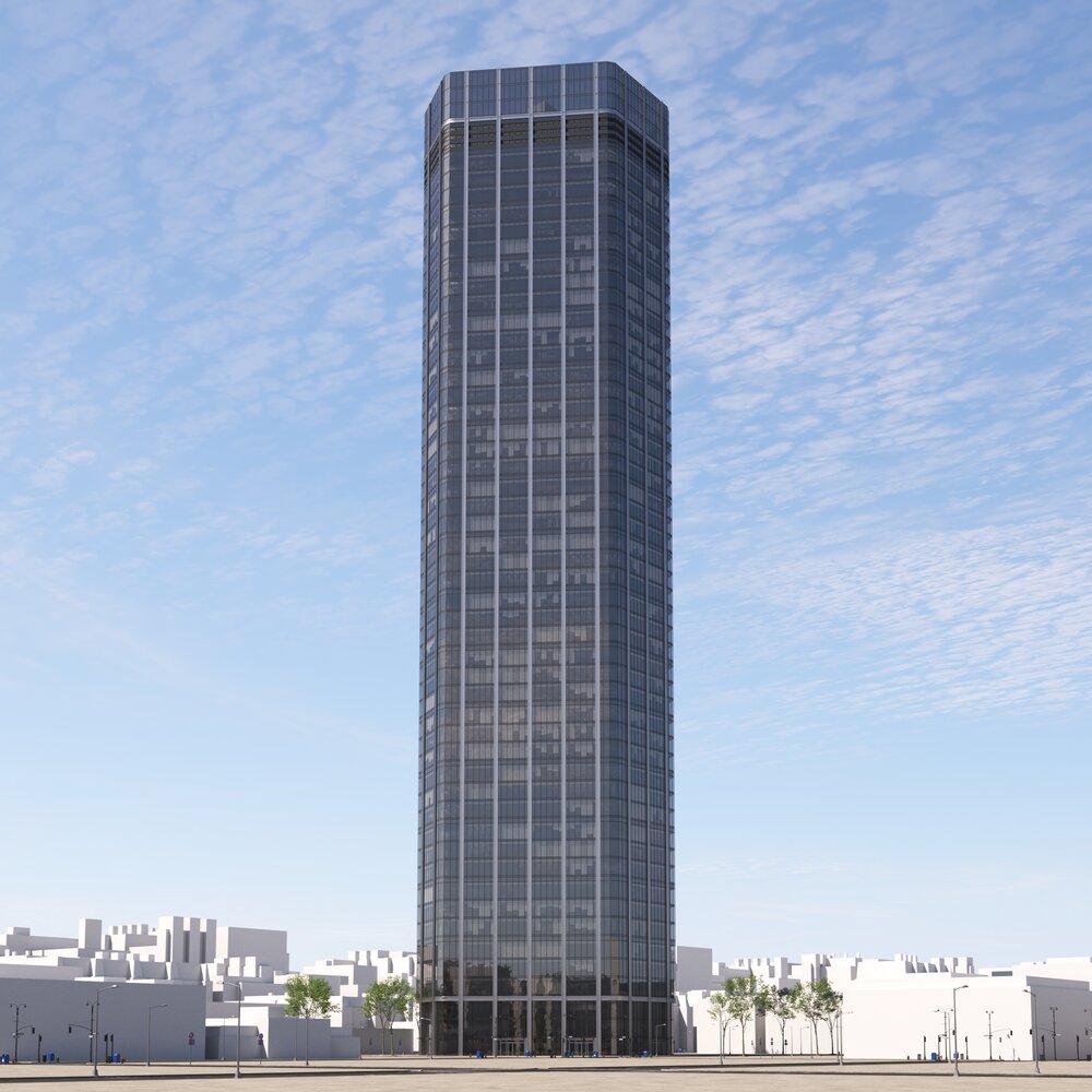 Skyscraper Modern Office Building 3D модель