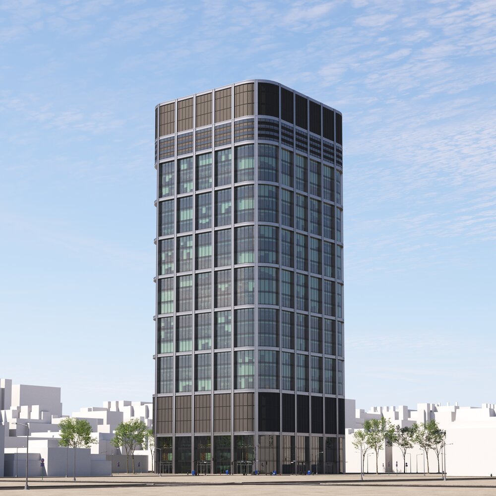 High-Rise Modern Office Building Modello 3D