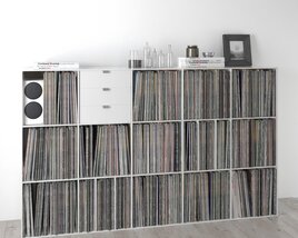 Modern Vinyl Record Storage Cabinet 3D 모델 