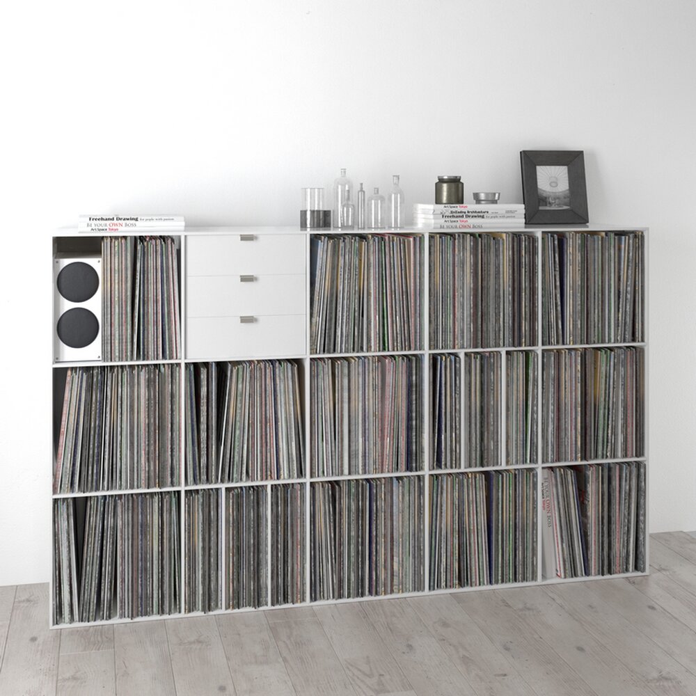 Modern Vinyl Record Storage Cabinet Modello 3D