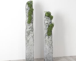 Concrete and Nature Columns Modelo 3d