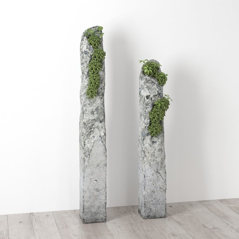 Concrete and Nature Columns Modello 3D