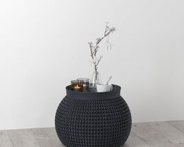 Minmalist Woven Coffee Table Decor 3D 모델 