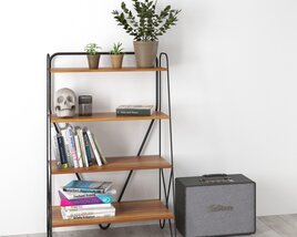 Modern Industrial-Style Bookshelf Modelo 3d
