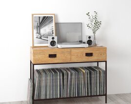 Modern Vinyl Record Storage 3D 모델 