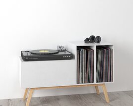 Modern Vinyl Turntable Setup 3D 모델 