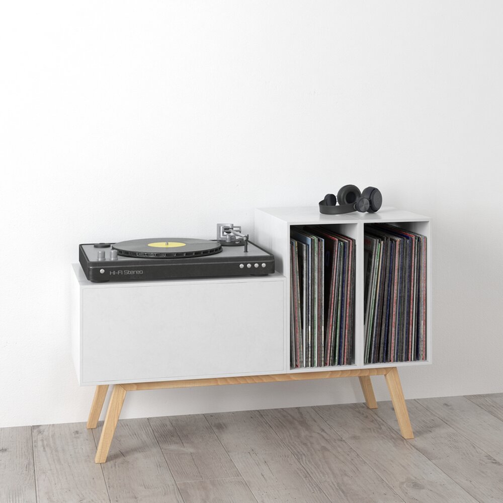 Modern Vinyl Turntable Setup 3Dモデル