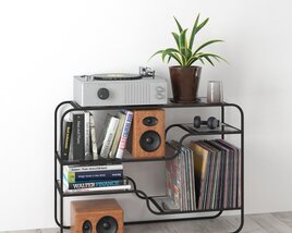 Vintage-Inspired Audio Shelf 3D 모델 