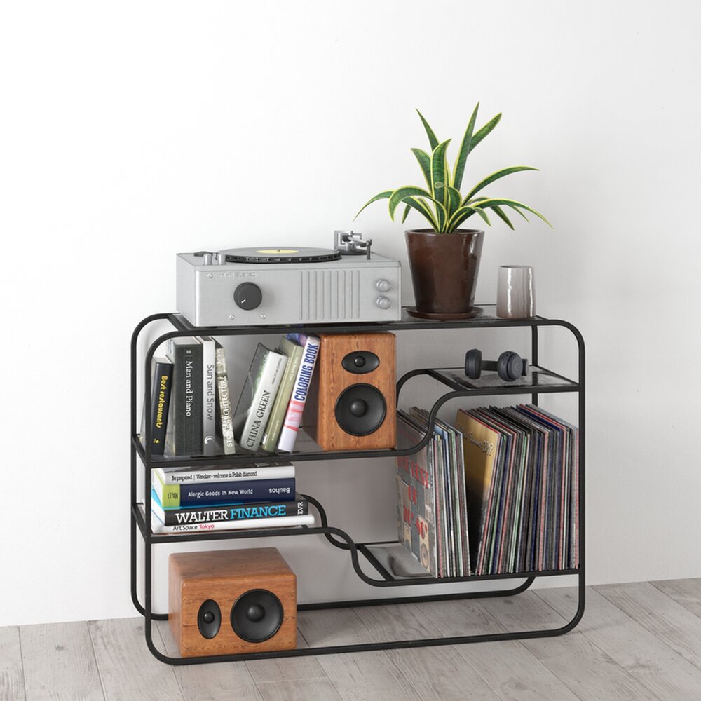 Vintage-Inspired Audio Shelf Modelo 3d