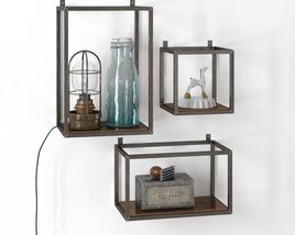 Wall-Mounted Decorative Shelf Display 3D-Modell