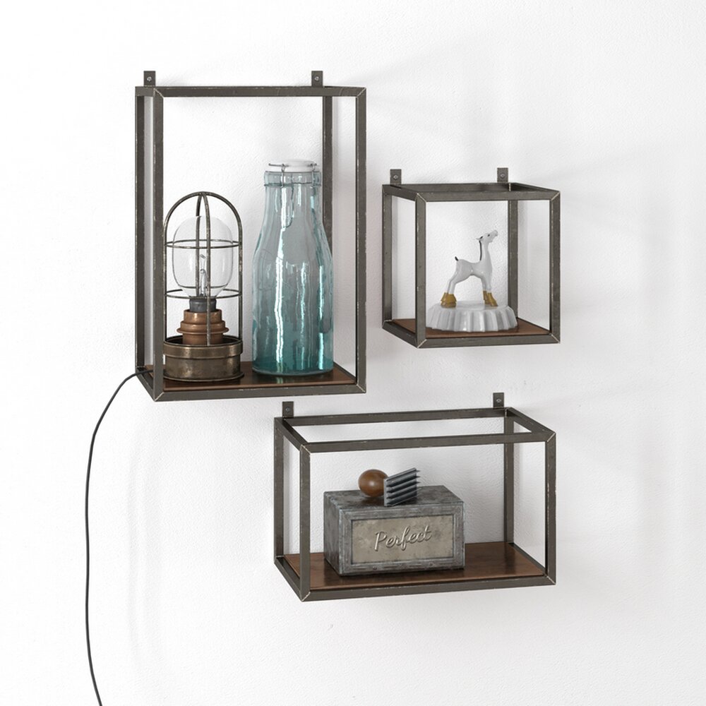 Wall-Mounted Decorative Shelf Display 3D-Modell