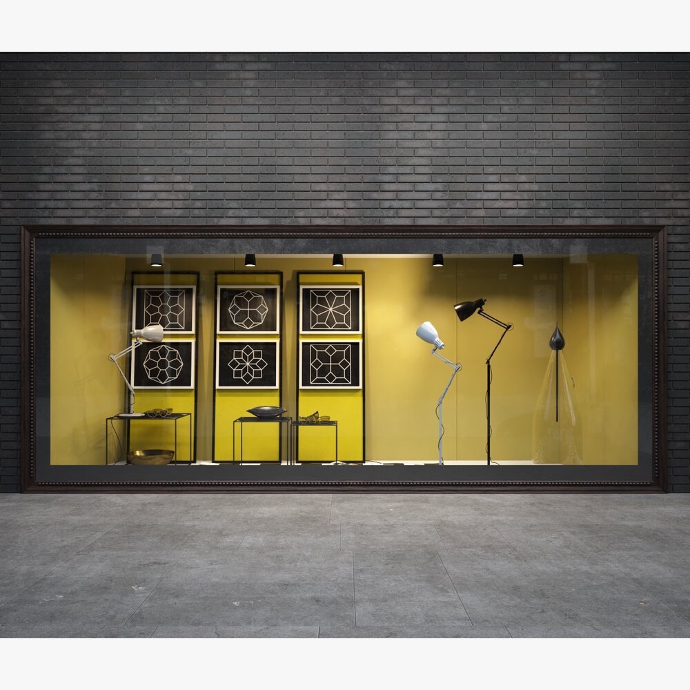 Modern Furniture Store Display Yellow Modello 3D