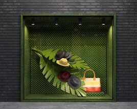 Modern Boutique of Hats and Handbag Storefront Modello 3D
