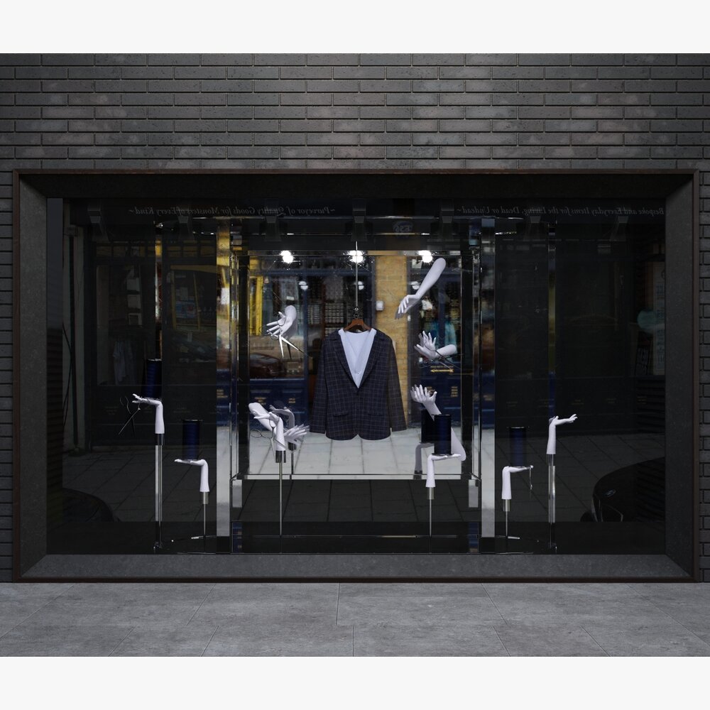 Modern Showcase of a Clothing Boutique Modello 3D