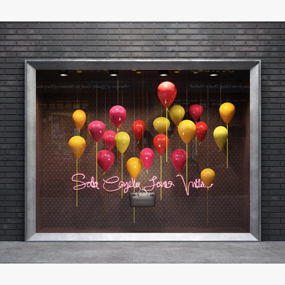 Festive Balloon Theme Storefront Modelo 3D