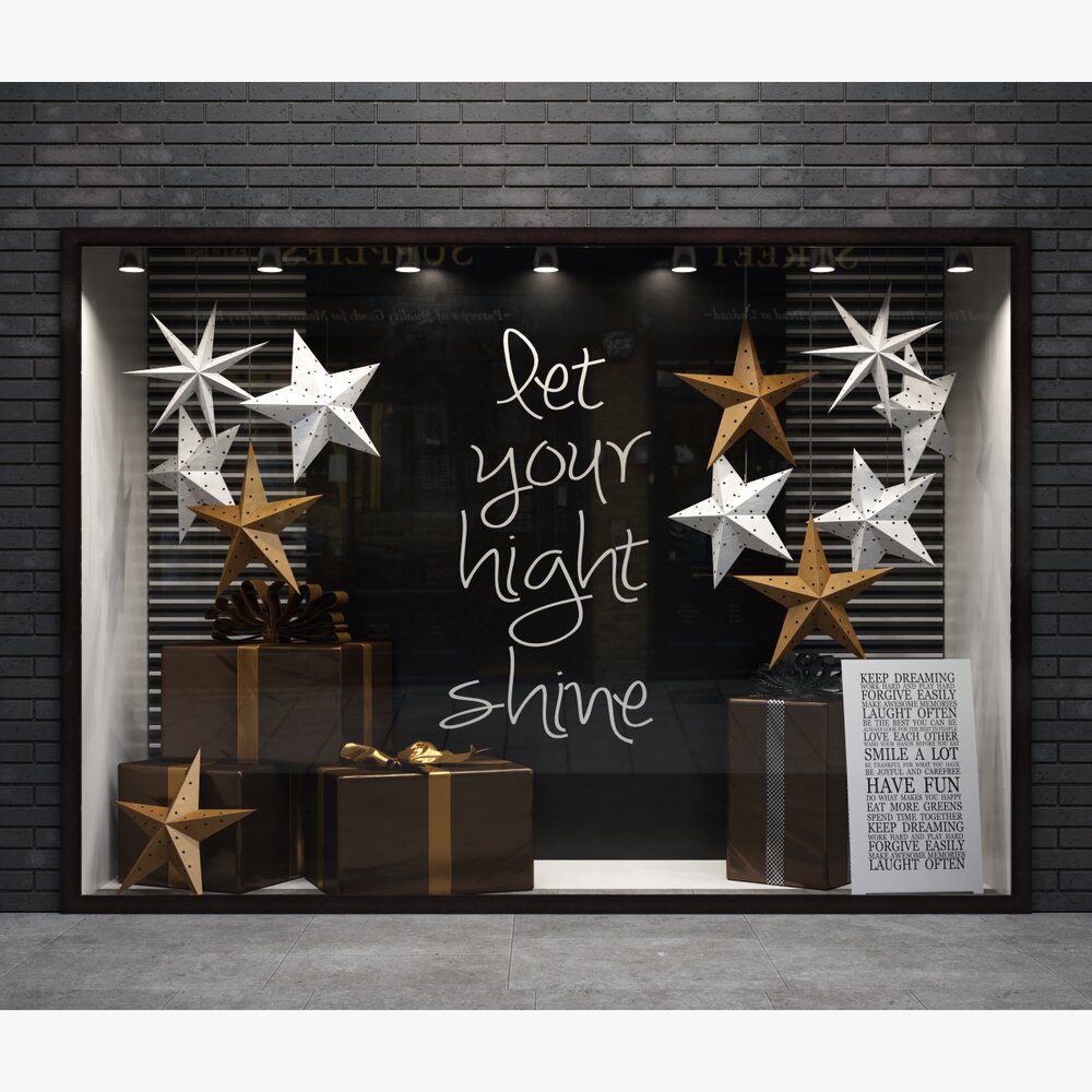 Shop Showcase with Gifts 3d model