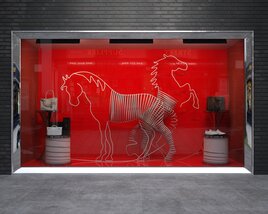 Red Horse Theme Storefront Modelo 3d