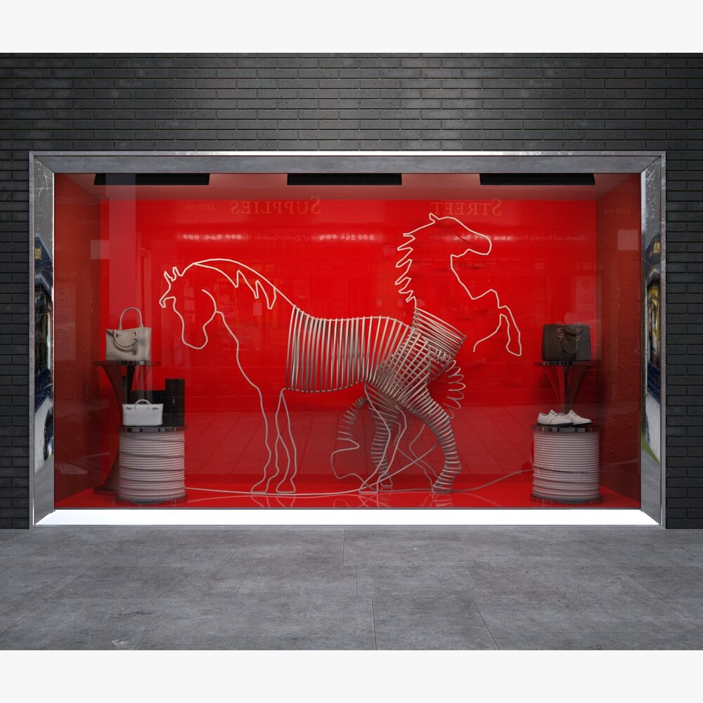Red Horse Theme Storefront 3D-Modell