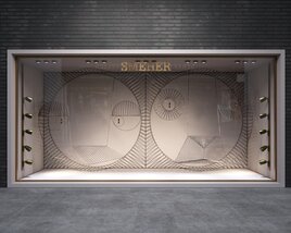 Modern Industrial Wall Art Theme Storefront 3D модель