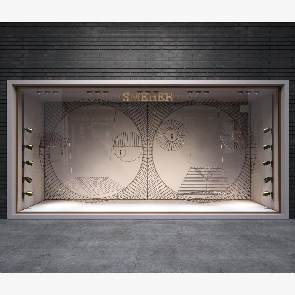 Modern Industrial Wall Art Theme Storefront 3Dモデル