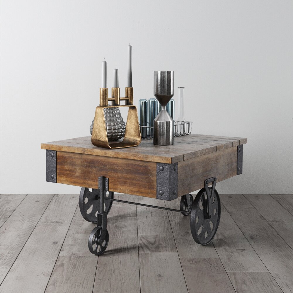Rustic Kitchen Cart 3D 모델 