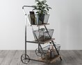 Industrial Style Rolling Cart 02 Modello 3D