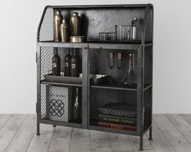 3D model of Industrial-Style Metal Cabinet