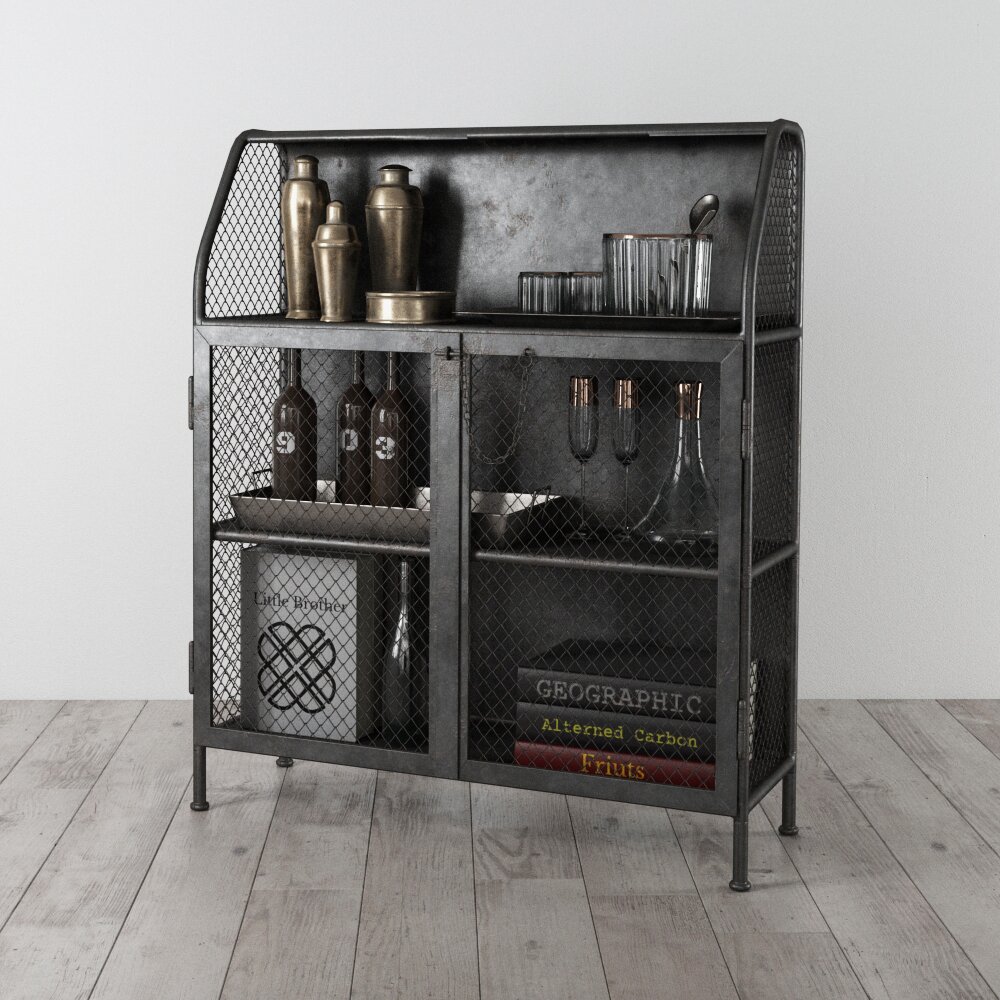 Industrial-Style Metal Cabinet Modèle 3d