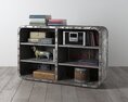 Industrial-Style Metal Bookshelf 02 3D модель