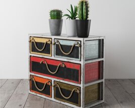 3D model of Vintage-Style Drawer Cabinet