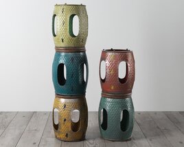 Decorative Ceramic Garden Stools 3D модель
