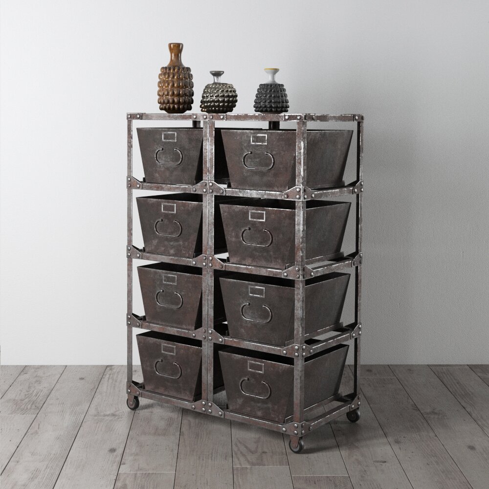 Industrial-Style Metal Storage Unit 3Dモデル