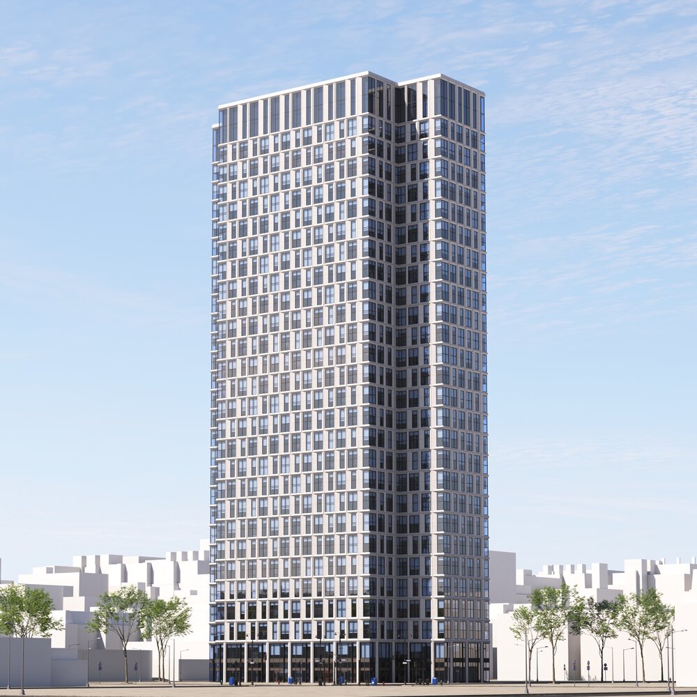 City Modern High-Rise Building 3D модель