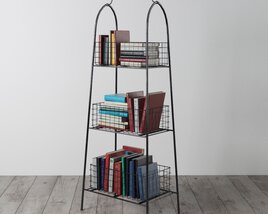 Modern Metal Bookshelf 3D model