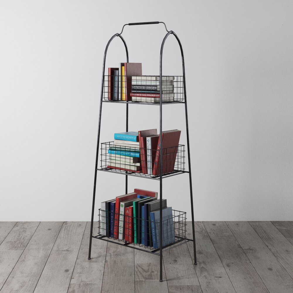 Modern Metal Bookshelf 3Dモデル