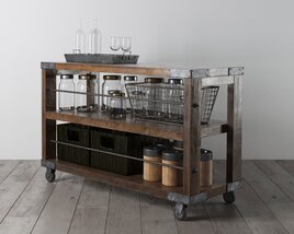 Industrial Kitchen Cart 02 3D model
