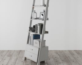 Ladder Shelf with Drawers Modello 3D