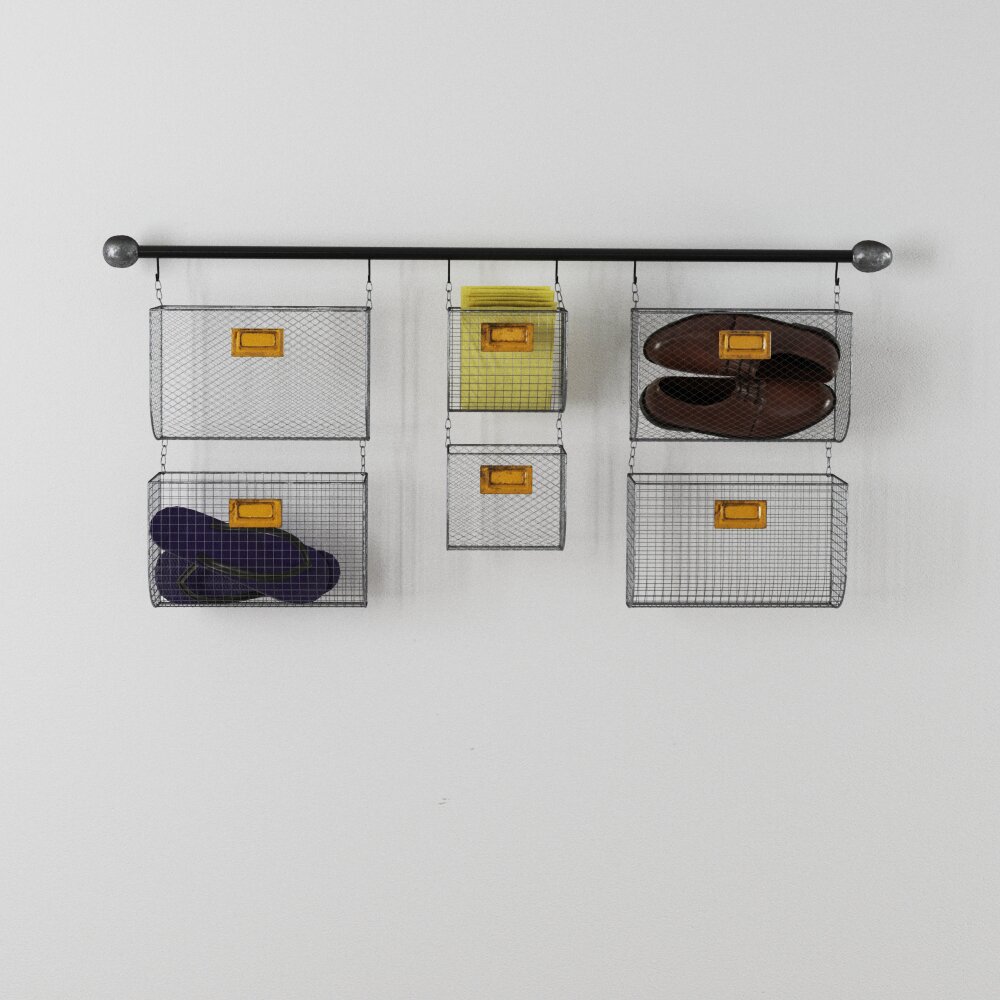 Wall-Mounted Storage Baskets 3D model