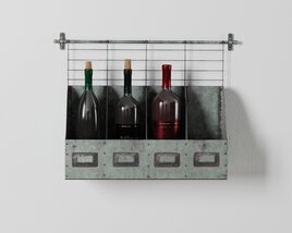 Wall-Mounted Industrial Wine Rack 3D 모델 