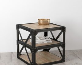 Industrial-Style Side Table Modèle 3D