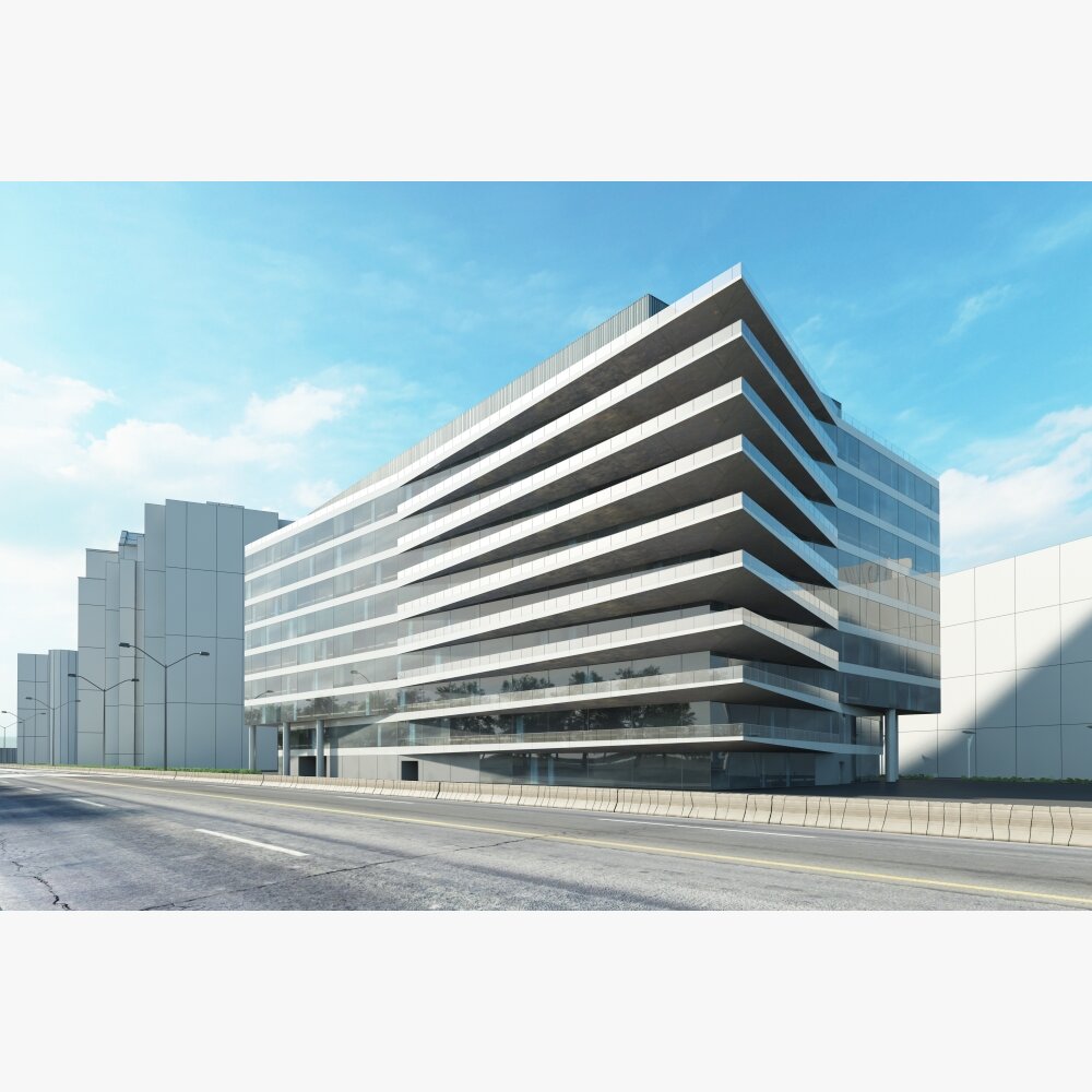 Modern Urban Office Building 02 3D 모델 