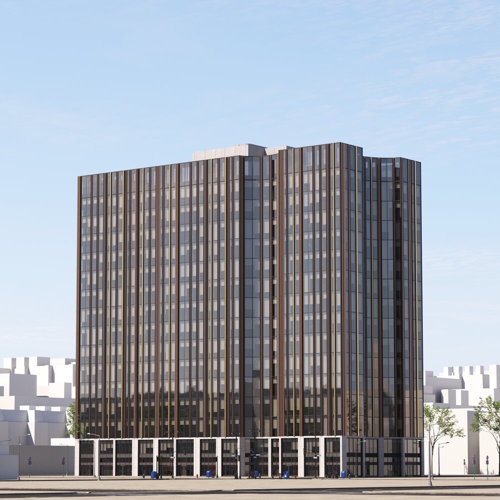 Modern Urban Office Tower 3D model