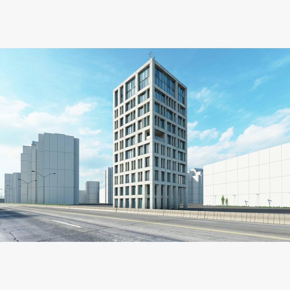Modern High-Rise Building 02 3Dモデル
