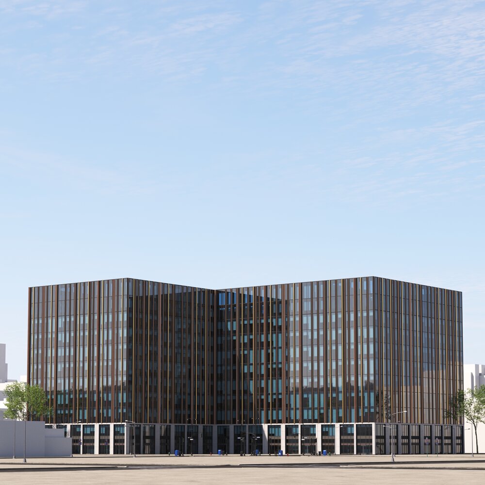 Modern Office Building Facade Modello 3D